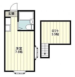 クロノスふじみ野 ワンルームの間取図画像