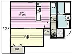 グレイスランドA 1LDKの間取図画像
