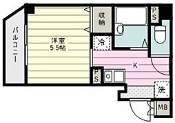 セイコーガーデン3 1Kの間取図画像
