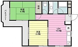 ラッキーヒルズ 2LDKの間取図画像