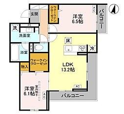 ウエストスクエア 103 2LDKの間取図画像