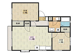 ハイネス並木A 2LDKの間取図画像