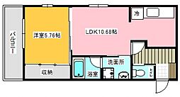 ブラウンベレー壱番館 1LDKの間取図画像