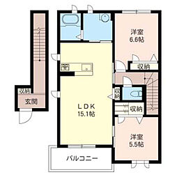サン・シーロ 2LDKの間取図画像