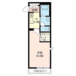 マーベラスA 1Kの間取図画像