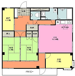 パレ・ドール 3SLDKの間取図画像