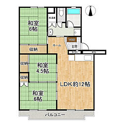 平針南住宅3棟 3LDKの間取図画像