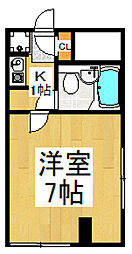 ラフィナート 1Kの間取図画像