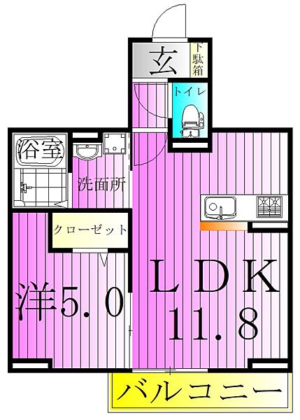 レクシア扇 302｜東京都足立区扇２丁目(賃貸アパート1LDK・3階・39.29㎡)の写真 その2
