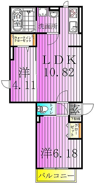 東京都足立区竹の塚２丁目(賃貸アパート2LDK・2階・47.14㎡)の写真 その2