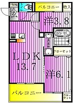 埼玉県八潮市大字大瀬（賃貸アパート2LDK・3階・53.84㎡） その2