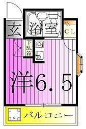 ホワイトシティ 4階ワンルームの間取り