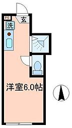 アペックス・堀切5 2階ワンルームの間取り