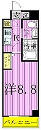 グランフォース北綾瀬2 1Kの間取図画像