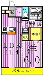 ブライトコート2 1LDKの間取図画像