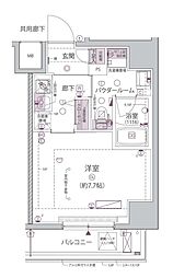 ARCOBALENO HORIKIRISHOBUEN 1Kの間取図画像