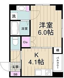 プリマヴェーラ町屋 1Kの間取図画像