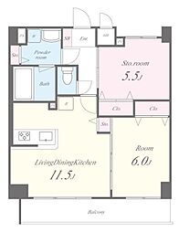 コンフォース堀切 2LDKの間取図画像
