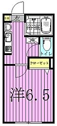 グランクオール西綾瀬 1Kの間取図画像