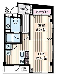 いずみマンション 1LDKの間取図画像