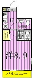 アーバハイツ扇大橋 1Kの間取図画像