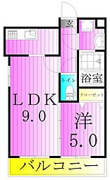 アーバーハイツ六町4丁目 1LDKの間取図画像