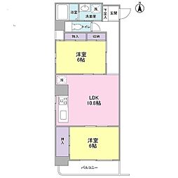 ル・ソレイユ・マルゼン 2LDKの間取図画像