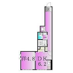 Vivace(ヴィヴァーチェ) 1DKの間取図画像