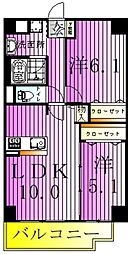 フレアコート北千住 2LDKの間取図画像