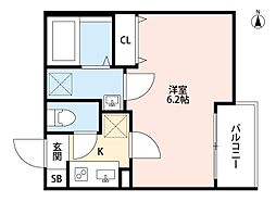 メゾン・ジョイナス 1Kの間取図画像