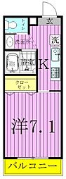 ハニーマンション 1Kの間取図画像