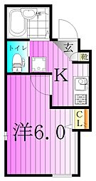 グランレーヴ 1Kの間取図画像