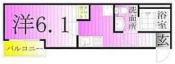 ウエストコート六町 1Kの間取図画像