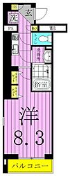 ウイング 1Kの間取図画像