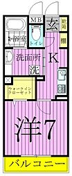 クレールドルネ 1Kの間取図画像