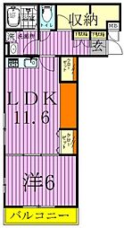 リブリ・満開 1LDKの間取図画像