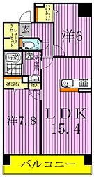 ロイヤルパークス新田 2LDKの間取図画像
