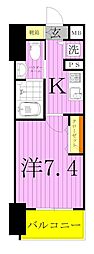 dips北千住 1Kの間取図画像