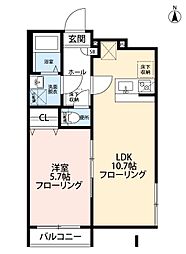 GRANQUAL千住大橋 1LDKの間取図画像