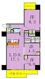PRIMEURBAN亀有 3LDKの間取図画像