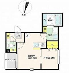 ハーモニーテラス栗原III 1LDKの間取図画像
