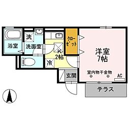 ノースウッド 1Kの間取図画像