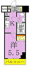 AZEST北千住 1Kの間取図画像