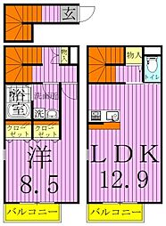 MIJAS西新井 1LDKの間取図画像
