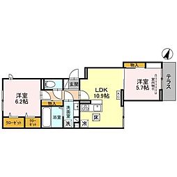 エクレール 2LDKの間取図画像