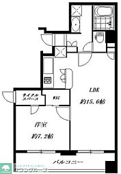 クレジデンス日本橋浜町 3階1LDKの間取り