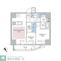 アーバネックス浅草橋Front 3LDKの間取図画像
