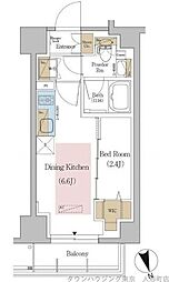 Urbanex東京八丁堀 1DKの間取図画像