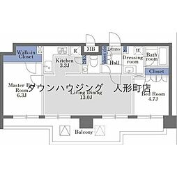 ドゥーエ日本橋 2LDKの間取図画像