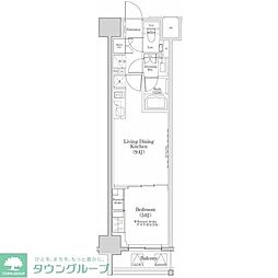 ザ・パークハビオ日本橋三越前 1LDKの間取図画像